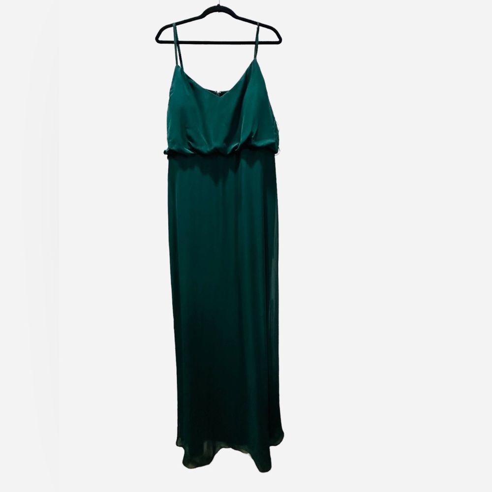 Birdy Grey GWENNIE DRESS CHIFFON EMERALD GREEN CURVE 1X NEW NWOT BRIDESMAID - Picture 3 of 3